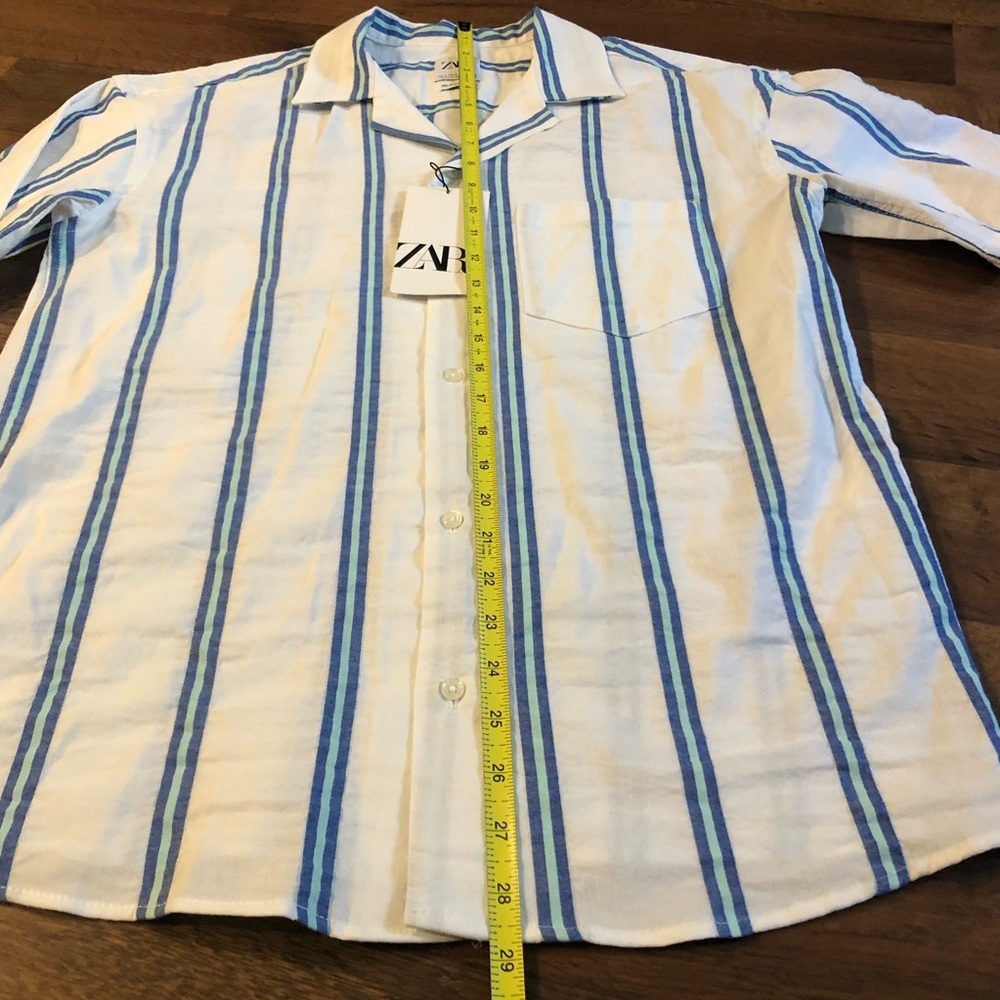 zara men shirt small relaxed fit short sleeve cotton blend new with tags - Picture 7 of 10
